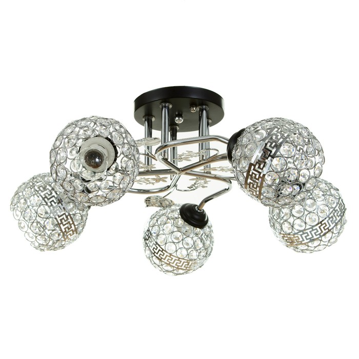 Люстра «Роксана» 5хЕ27 40 Вт черно-хромовый 60×60×27 см BayerLux - Фото 1