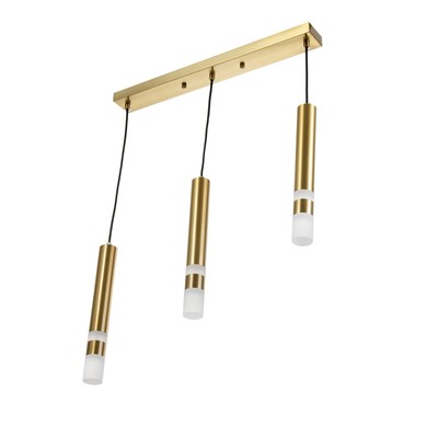 Светильник BayerLux подвесной «Гелла» 3хLED 18 Вт 4000К латунь 50×4×30-180 см
