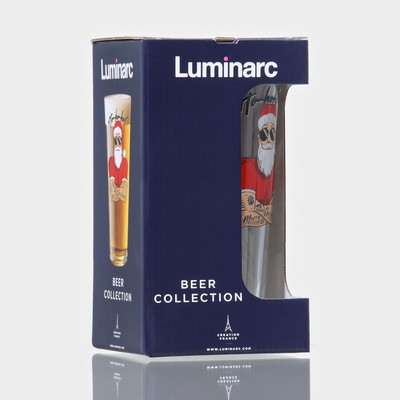 Стакан Luminarc «Коник. Хипстер Дед Мороз», 570 мл, стекло, прозрачный
