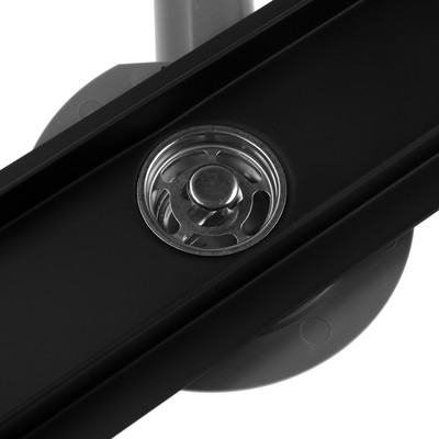 Трап ZEIN engr, с фланцем свободного вращения 360°, 7×40 см, d=40/50 мм, нерж сталь, черный