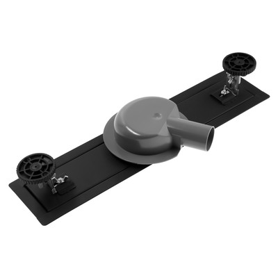 Трап ZEIN engr, с фланцем свободного вращения 360°, 7×40 см, d=40/50 мм, нерж сталь, черный