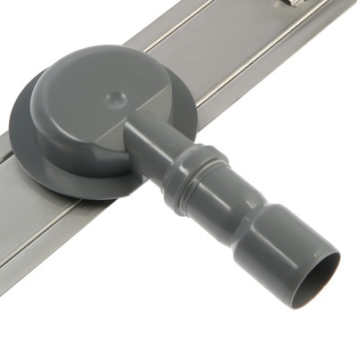 Трап ZEIN engr, c флaнцeм свободного вращ 360°, 7×50 см, d=40/50 мм, нерж сталь, сатин