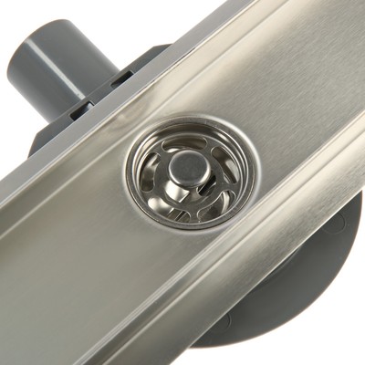 Трап ZEIN engr, c флaнцeм свободного вращ 360°, 7×60 см, d=40/50 мм, нерж сталь, сатин