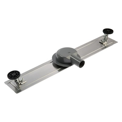 Трап ZEIN engr, c флaнцeм свободного вращ 360°, 7×60 см, d=40/50 мм, нерж сталь, сатин