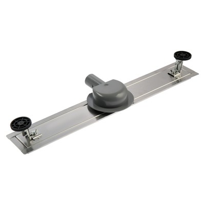 Трап ZEIN engr, c флaнцeм свободного вращ 360°, 7×60 см, d=40/50 мм, нерж сталь, сатин