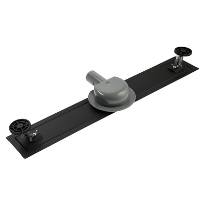 Трап ZEIN engr, c флaнцeм свободного вращ 360°, 7×60 см, d=40/50 мм, нерж сталь, черный