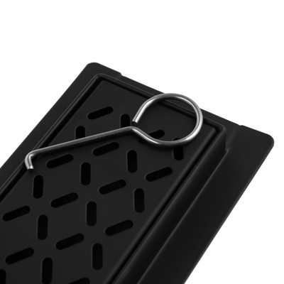 Трап ZEIN engr, c флaнцeм свободного вращ 360°, 7×60 см, d=40/50 мм, нерж сталь, черный