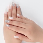 Накладные ногти «Зебра», 24 шт., с клеевыми пластинами, форма мягкий квадрат, белые, серебристые - Фото 8