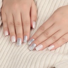 Накладные ногти «Зебра», 24 шт., с клеевыми пластинами, форма мягкий квадрат, белые, серебристые - Фото 9