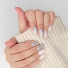 Накладные ногти «Зебра», 24 шт., с клеевыми пластинами, форма мягкий квадрат, белые, серебристые - Фото 10