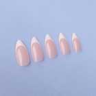 Накладные ногти «Classic French», 24 шт, с клеевыми пластинами, форма миндаль, цвет нежно-розовый/белый - Фото 6