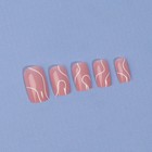Накладные ногти «lines», 24 шт, с клеевыми пластинами, форма мягкий квадрат, цвет нежно-розовый - Фото 6