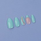 Накладные ногти «Freshness», 24 шт, с клеевыми пластинами, форма миндаль, цвет голубой/розовый - фото 8080700