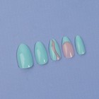 Накладные ногти «Freshness», 24 шт., с клеевыми пластинами, форма миндаль, голубые, розовые - Фото 5