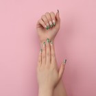 Накладные ногти «Pattern», 24 шт, с клеевыми пластинами, форма миндаль, цвет молочный/зелёный - Фото 12