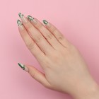 Накладные ногти «Pattern», 24 шт., с клеевыми пластинами, форма миндаль, бежевые, зелёные - Фото 12
