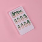 Накладные ногти «Pattern», 24 шт., с клеевыми пластинами, форма миндаль, бежевые, зелёные - Фото 3