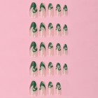 Накладные ногти «Pattern», 24 шт., с клеевыми пластинами, форма миндаль, бежевые, зелёные - Фото 7