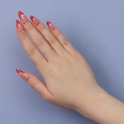 Накладные ногти «Love», 24 шт, с клеевыми пластинами, форма миндаль, цвет розовый/красный - фото 8080730