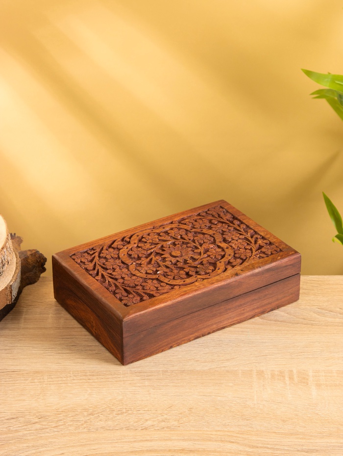 УЦЕНКА Шкатулка резная «Между ветками», 7×15×23 см, дерево - Фото 1