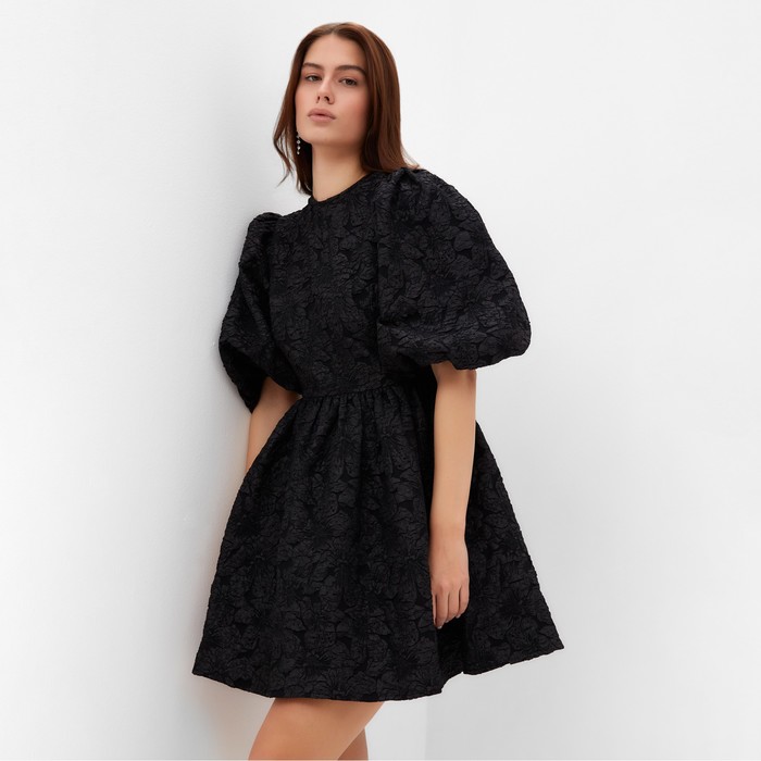 Платье мини женское MIST с вырезом на спине, размер 48 (XL), чёрное