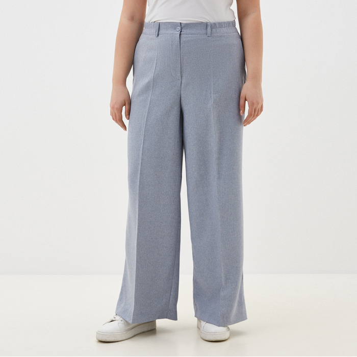 Брюки женские Mist plus-size, размер 54, голубые - Фото 1