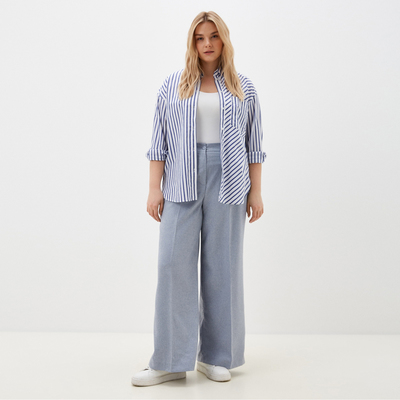 Брюки женские Mist plus-size, размер 54, голубые