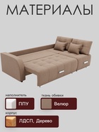 Диван - трансформер «Нью-йорк 2», ППУ, механизм пантограф, угол правый, велюр, цвет квест 025 - Фото 3