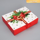 Коробка подарочная «Красный бант, тиснение », 31 х 24,5 х 8 см - фото 320769055