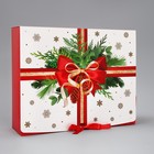 Коробка подарочная «Красный бант, тиснение », 31 х 24,5 х 8 см - Фото 2