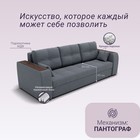 Прямой диван «Сенатор 1», НПБ, механизм пантограф, велюр, цвет квест 026 - Фото 3
