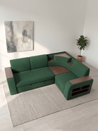 Диван угловой «Фараон», механизм дельфин, угол универсальный, велюр, квест 010 - Фото 4