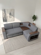 Диван угловой «Фараон», механизм дельфин, угол универсальный, велюр, квест 014 - Фото 4