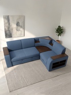 Диван угловой «Фараон», механизм дельфин, угол универсальный, велюр, цвет квест 023 - Фото 4