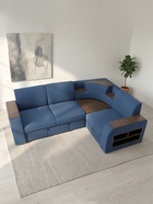 Диван угловой «Фараон», механизм дельфин, угол универсальный, велюр, квест 024 - Фото 4