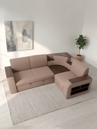 Диван угловой «Фараон», механизм дельфин, угол универсальный, велюр, цвет квест 025 - Фото 4