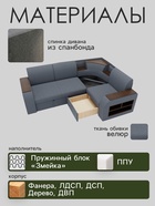 Диван угловой «Фараон», механизм дельфин, угол универсальный, велюр, квест 026 - Фото 3