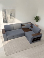 Диван угловой «Фараон», механизм дельфин, угол универсальный, велюр, квест 026 - Фото 4