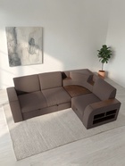 Диван угловой «Фараон», механизм дельфин, угол универсальный, велюр, квест 033 - Фото 4