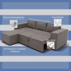 Угловой диван «Хилтон 3», ПЗ, механизм выкатной, угол левый, велюр, цвет квест 032 - Фото 5