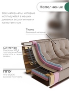 Диван угловой модульный «Монако 2», ППУ, механизм венеция, велюр, цвет квест 010  (артикул 10196845)  большой выбор товаров оптом и в розницу по низким ценам с доставкой