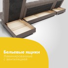Угловой модульный диван «Фиеста 3», НПБ, механизм книжка, велюр, цвет квест 032 - Фото 6