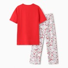 Комплект женский домашний НГ (футболка/брюки), цвет красный, размер 50 - Фото 6