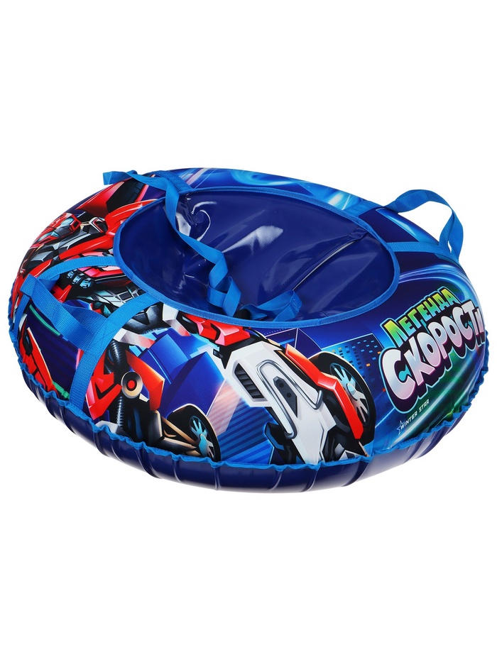 Тюбинг - ватрушка «Трансформер» Snow Cat, диаметр чехла 90 см, синяя - Фото 1