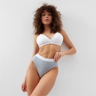 Трусы женские бразилиана MINAKU в рубчик, размер 40-42, серые - Фото 10