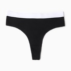 Трусы женские бразилиана MINAKU рубчик размер 44-46, чёрные - Фото 10