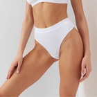 Набор трусов бразилиана MINAKU рубчик размер 48-50 (белый, бежевый, чёрный) 3 шт - фото 809605932