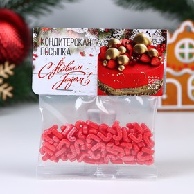 Новогодняя кондитерская посыпка «Трость», красная, глянец, 20 г