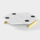 Поднос Magistro Marble, 25×29 см, мрамор, белый - Фото 4