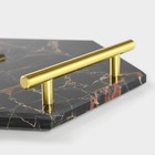 Поднос Magistro Marble, 25×29 см, мрамор, чёрный - Фото 3